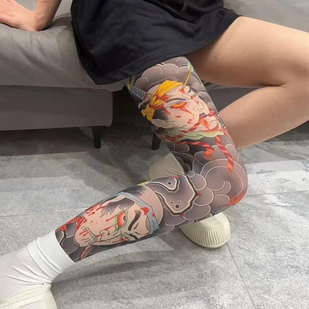 Full Leg Fake Tattoo Socks Pri - Fishing Socks review and price