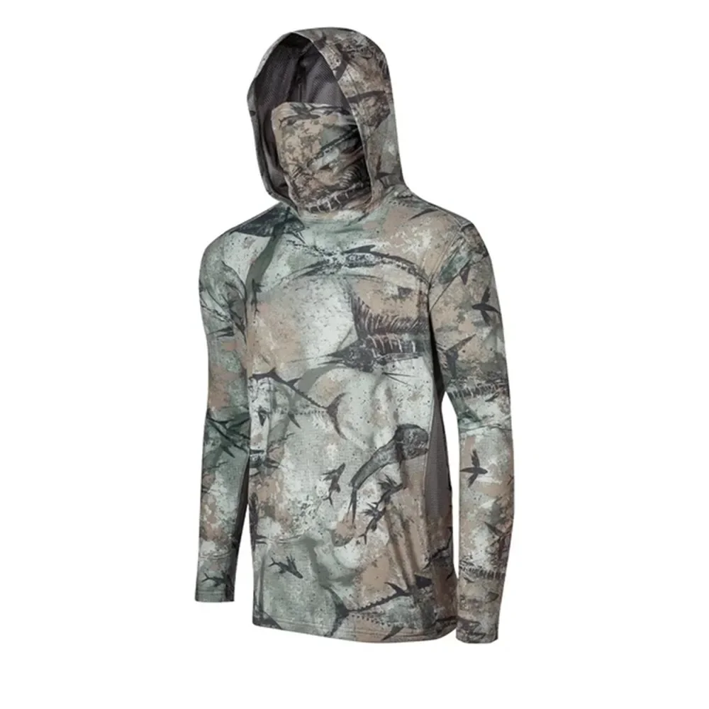 Camouflage Fishing Shirt Upf 5 - Fishing Mask Sun Protection review and price