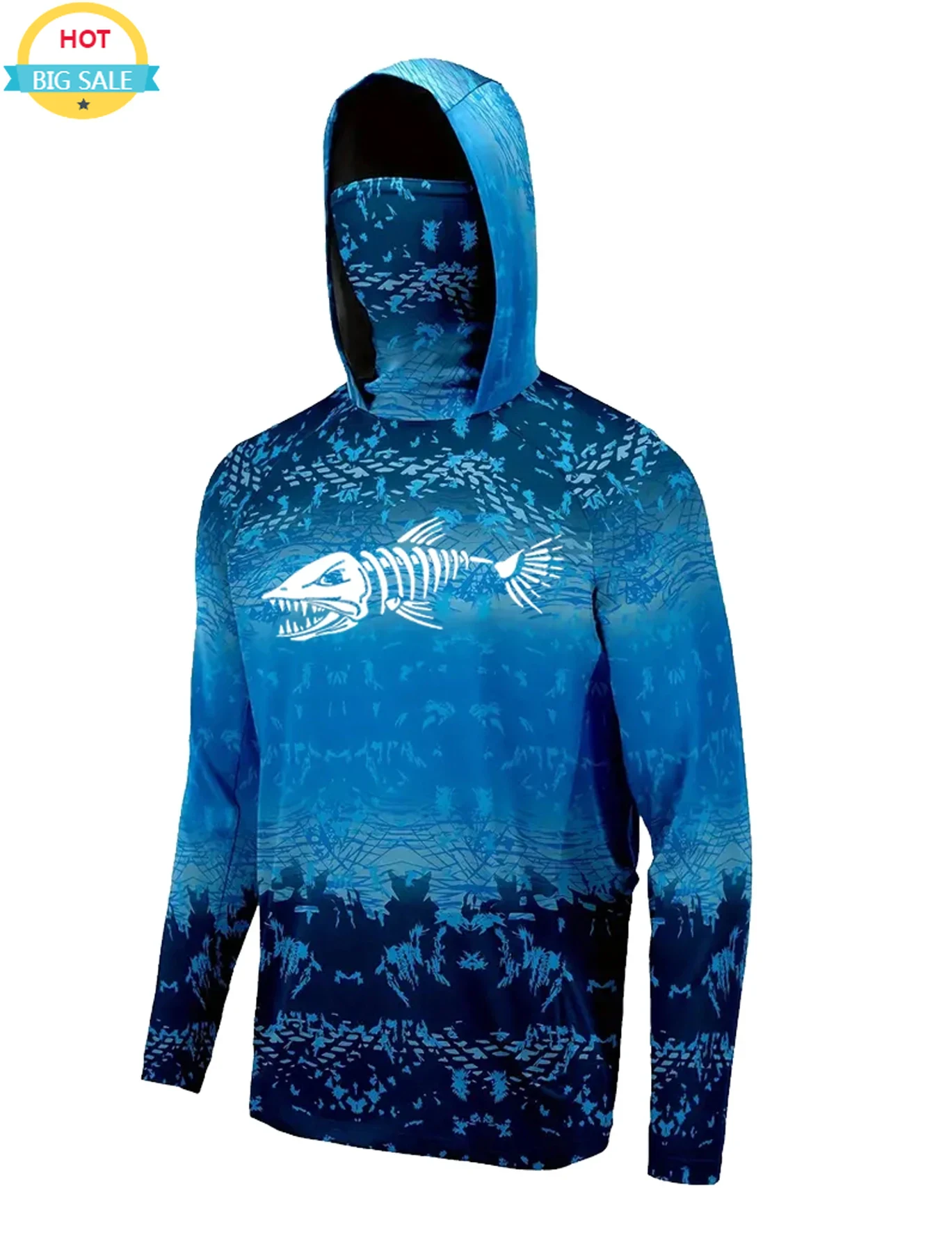 UPF 50+ Hooded Fishing Clothes - Fishing Mask Sun Protection review and price